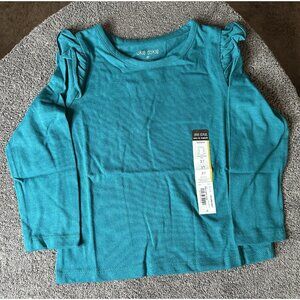 Ok!e Dokie Toddler Girls Long Sleeve Brilliant Teal T Shirt Size 3T